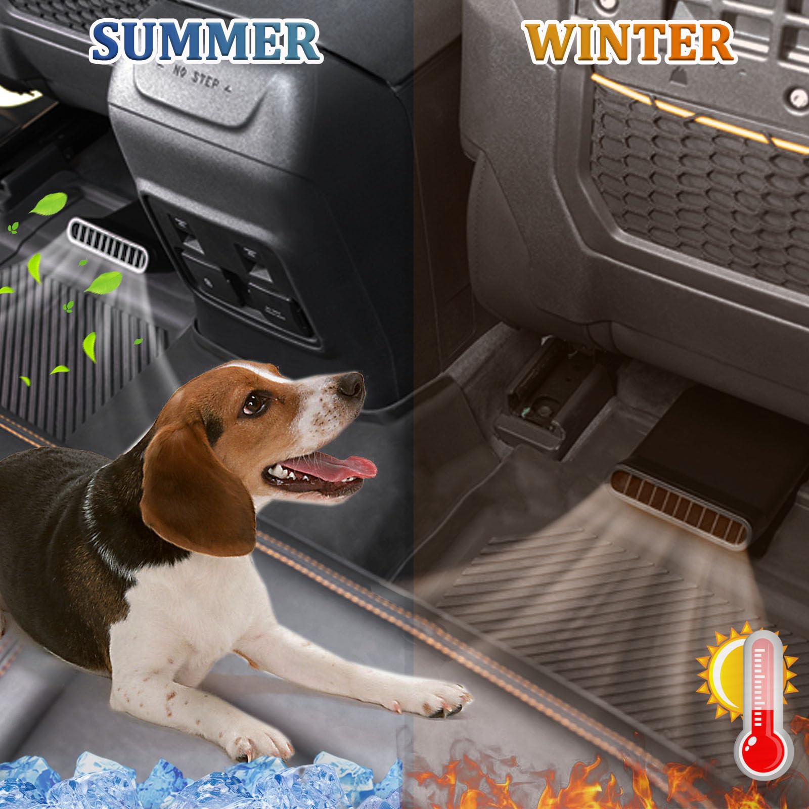 TOPINSTALL vent deflector with 45-degree angle redirects air toward rear seating.