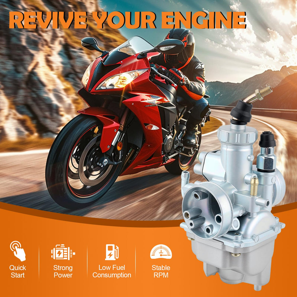 Topkidame TTR125 carburetor kit installation view highlighting model compatibility.