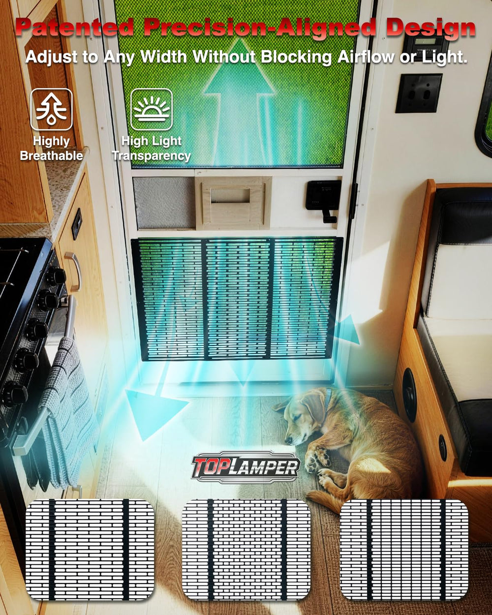 Toplamper rv-door-compatibility-fit aligns with standard screen doors for smooth operation.