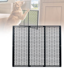 Toplamper reinforcement-panel on RV screen door strengthens high-traffic entry.