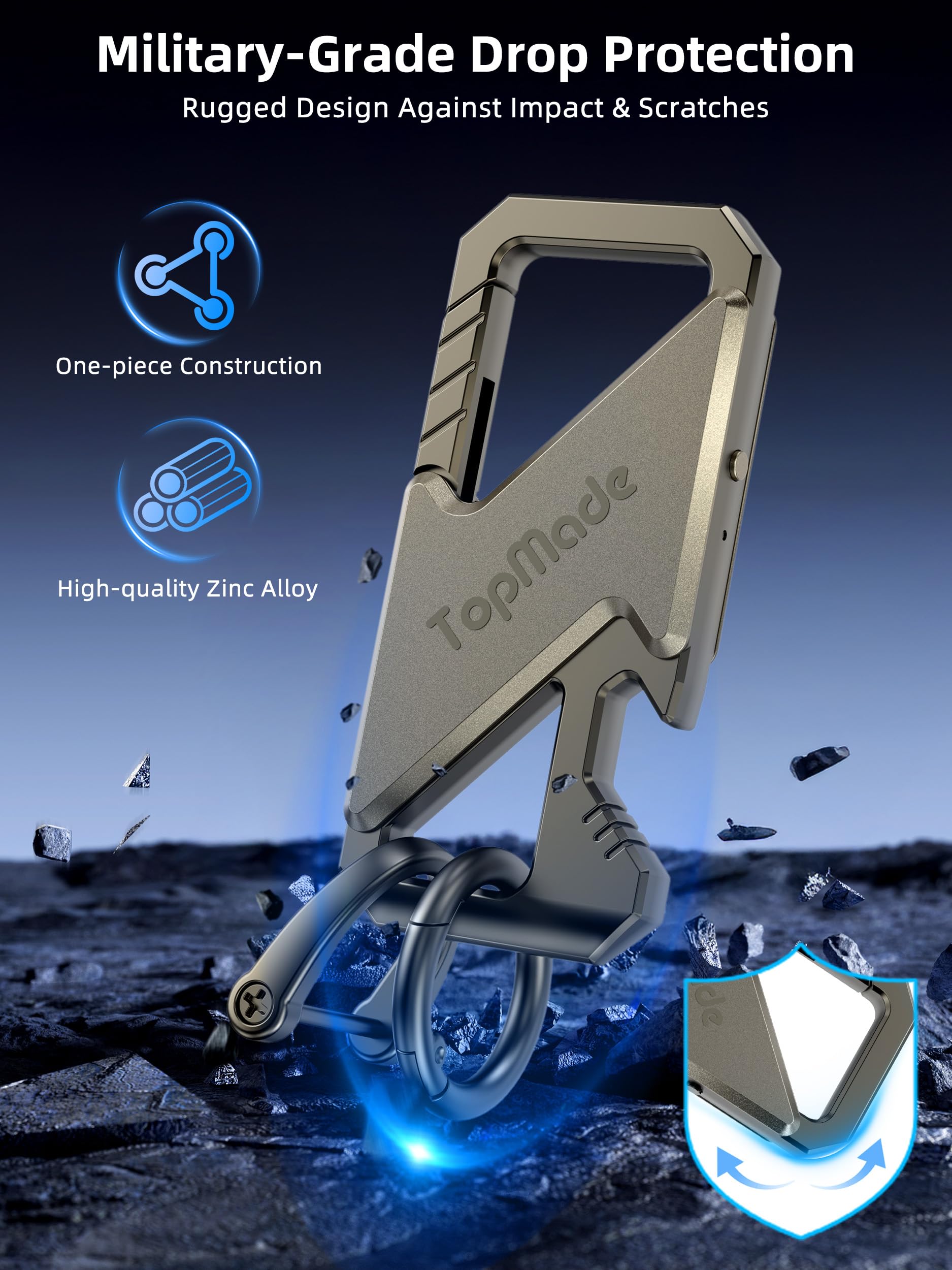 TopMade IP67 waterproof keychain protects against rain and dust