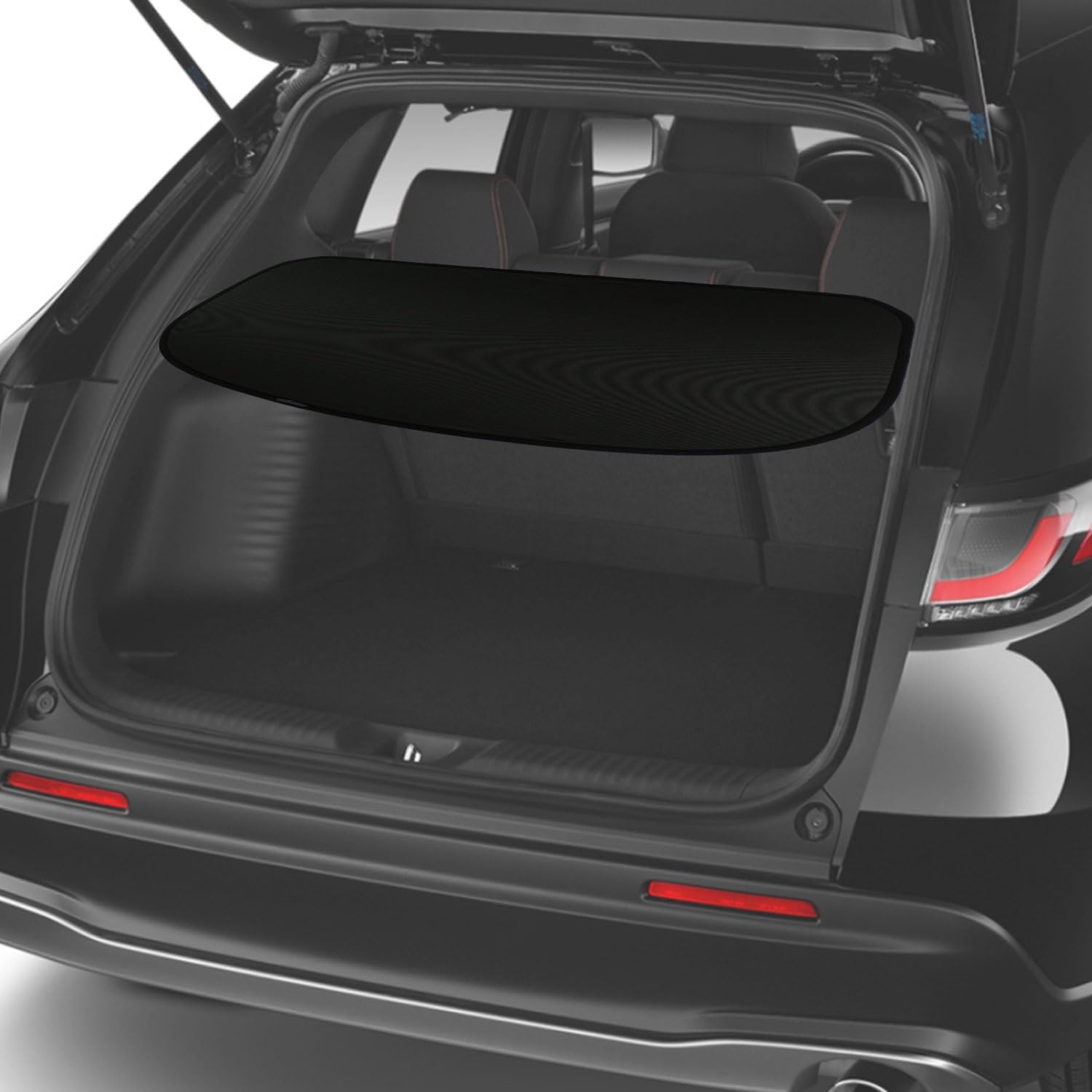 Topraco HRV cargo cover side view demonstrating snug trunk fit.