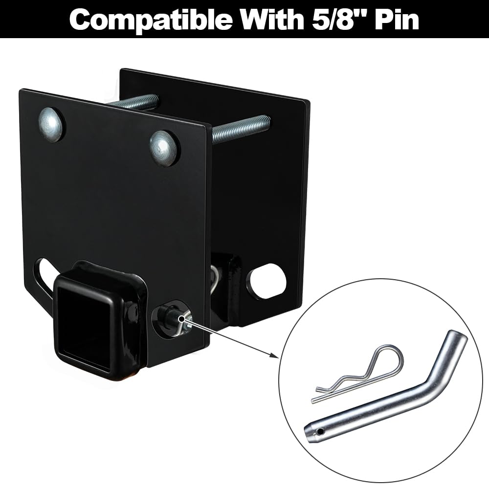 TOPSHINE 5/8 inch hitch pin clip included for secure mounting.