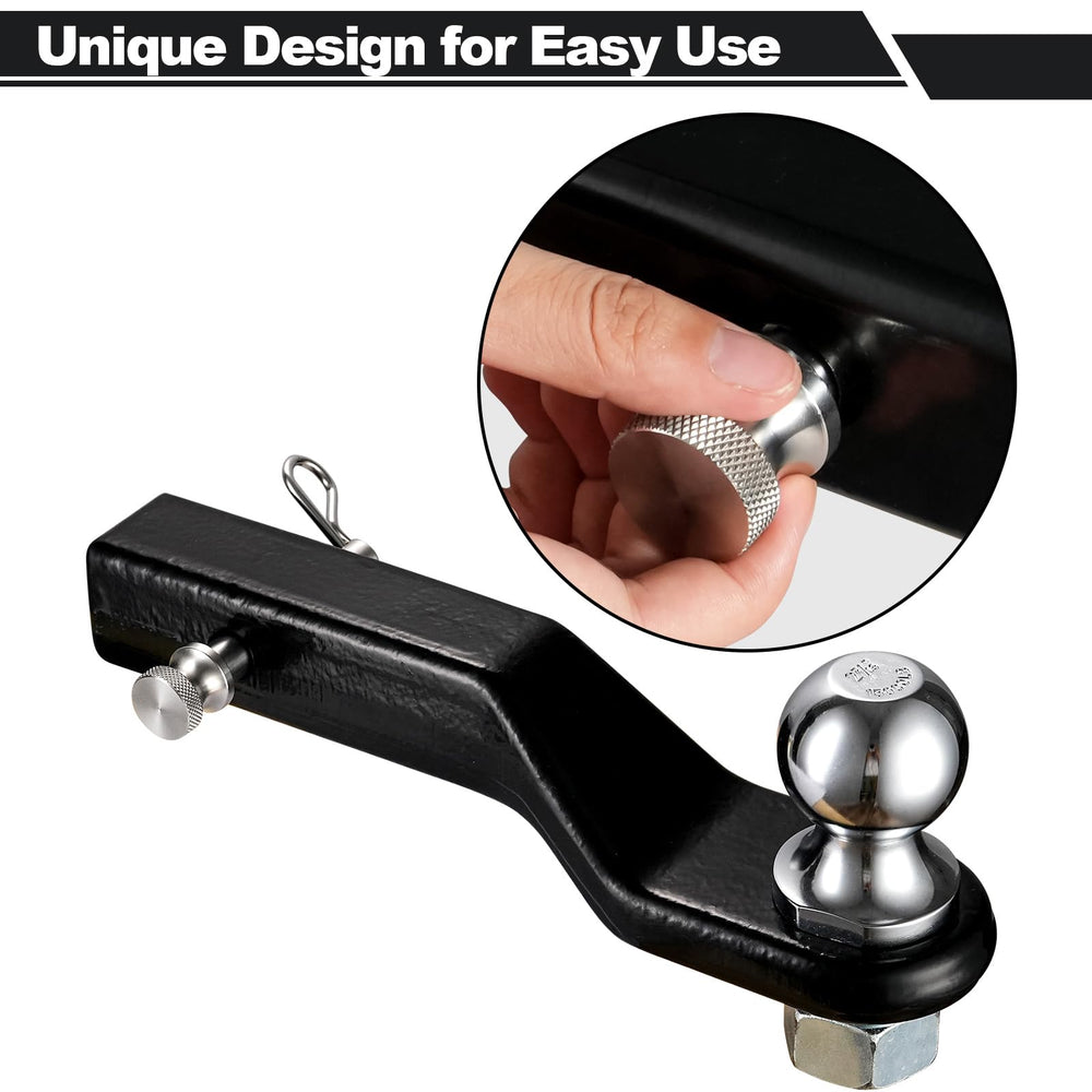 TOPSHINE hitch pin being installed through the receiver tube