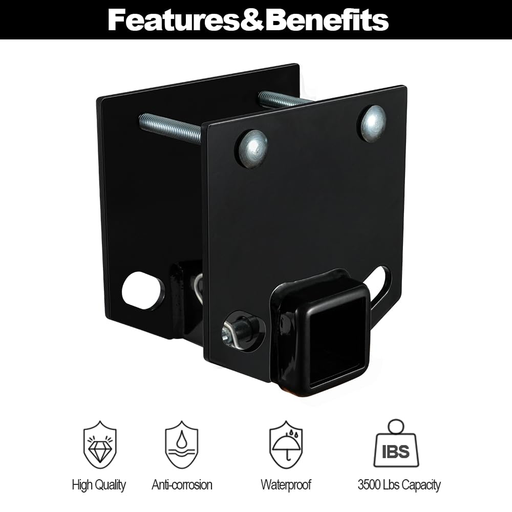 TOPSHINE protective cover shields the hitch from dirt and debris.