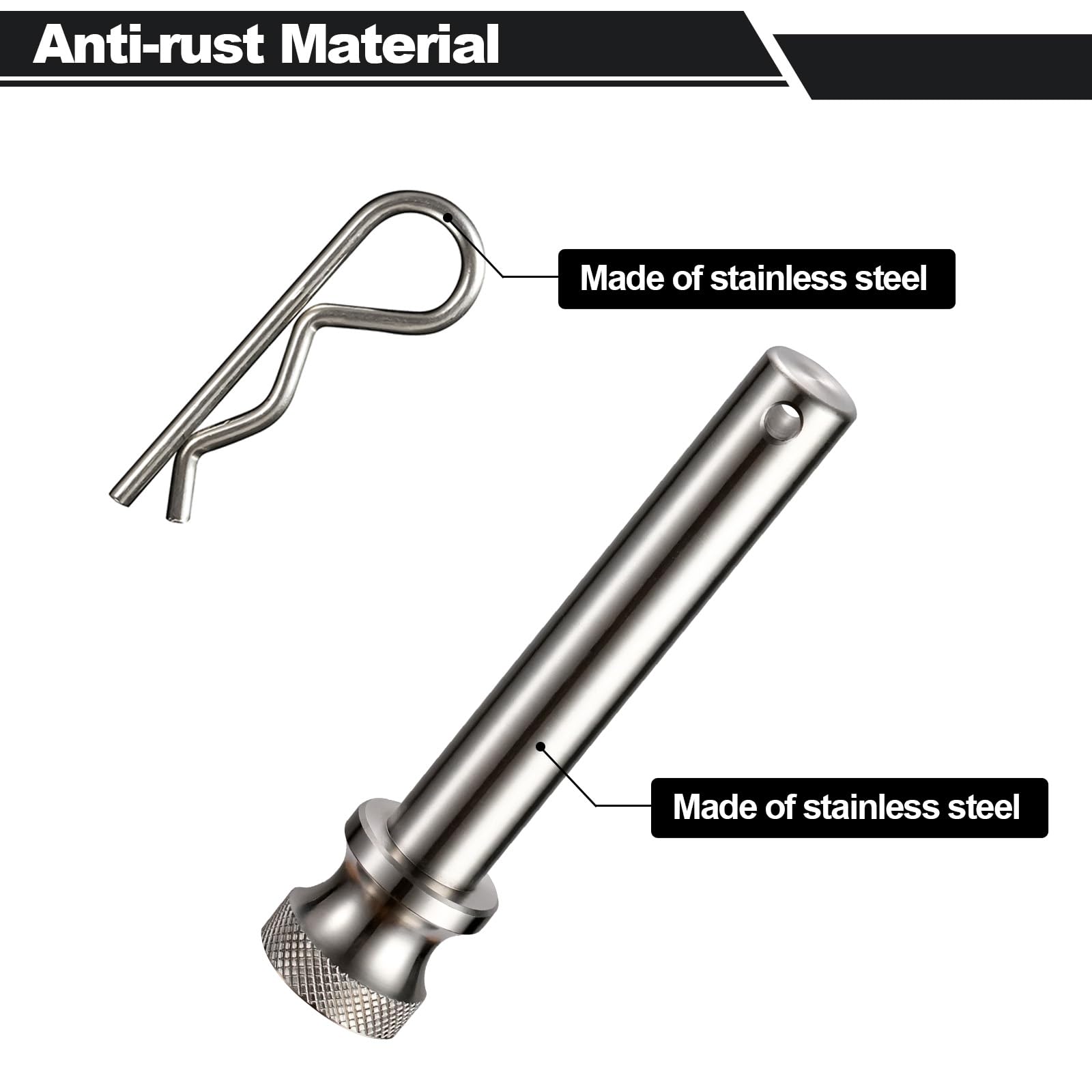 TOPSHINE trailer hitch pin 5-8 diameter compatible with 2.5-inch receivers
