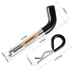 TOPSHINE zinc-plated hitch pin resists dust and corrosion
