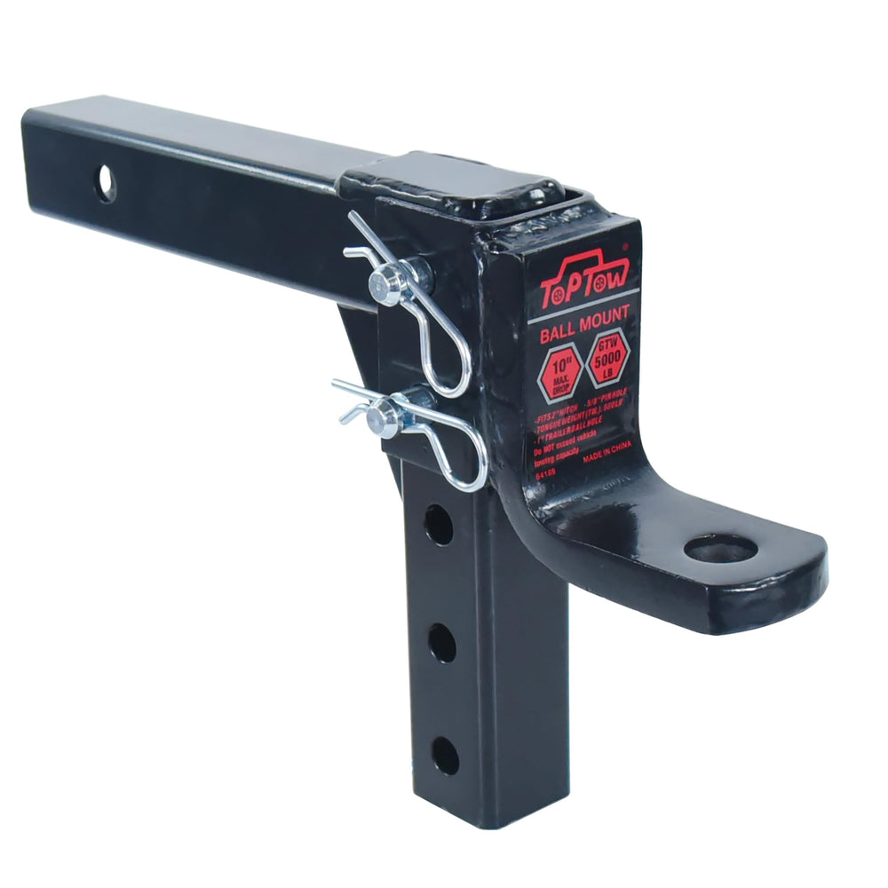 TOPTOW 2-inch receiver-compatible shank enables broad compatibility with gear.