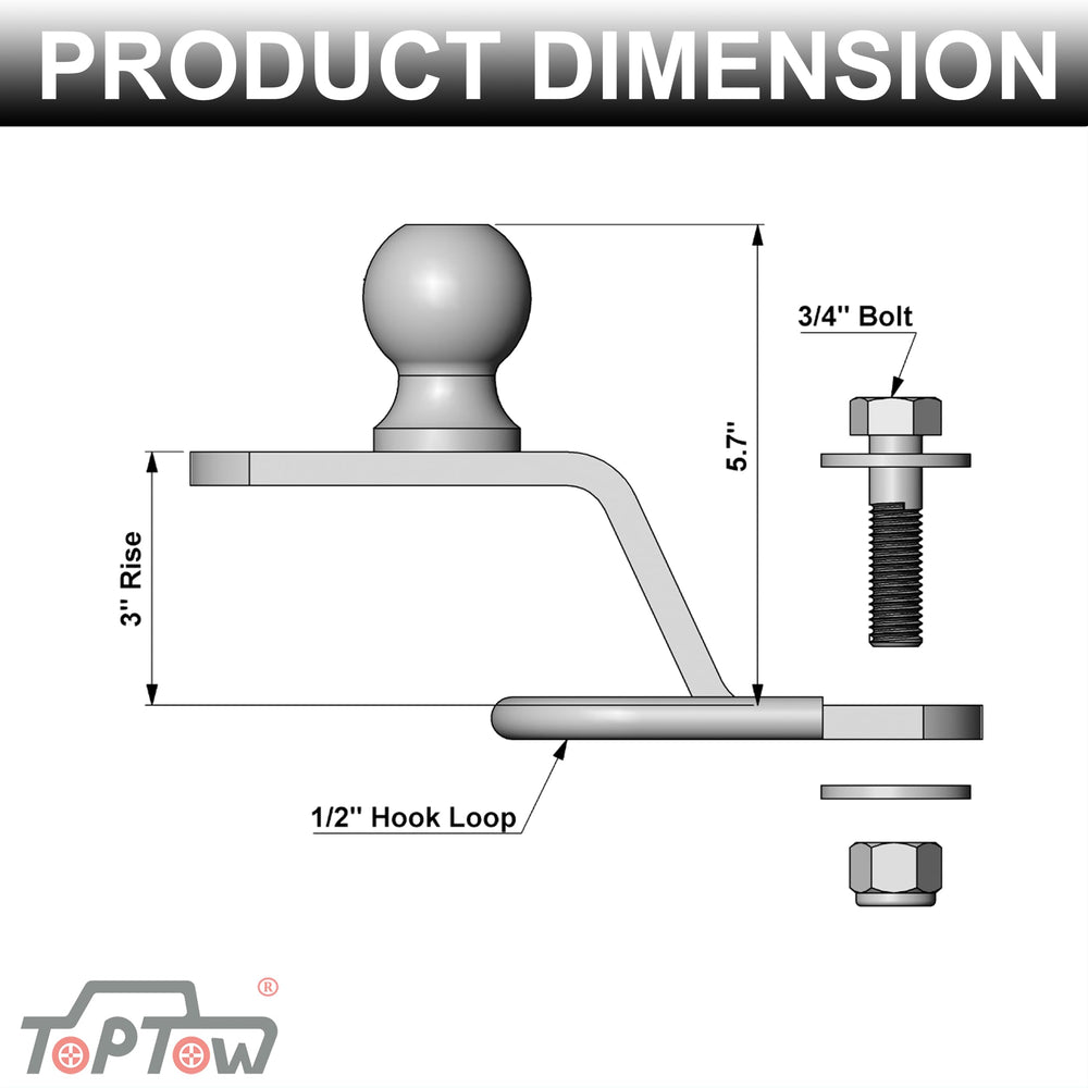 Three-way hitch adapter shown for multi-function use