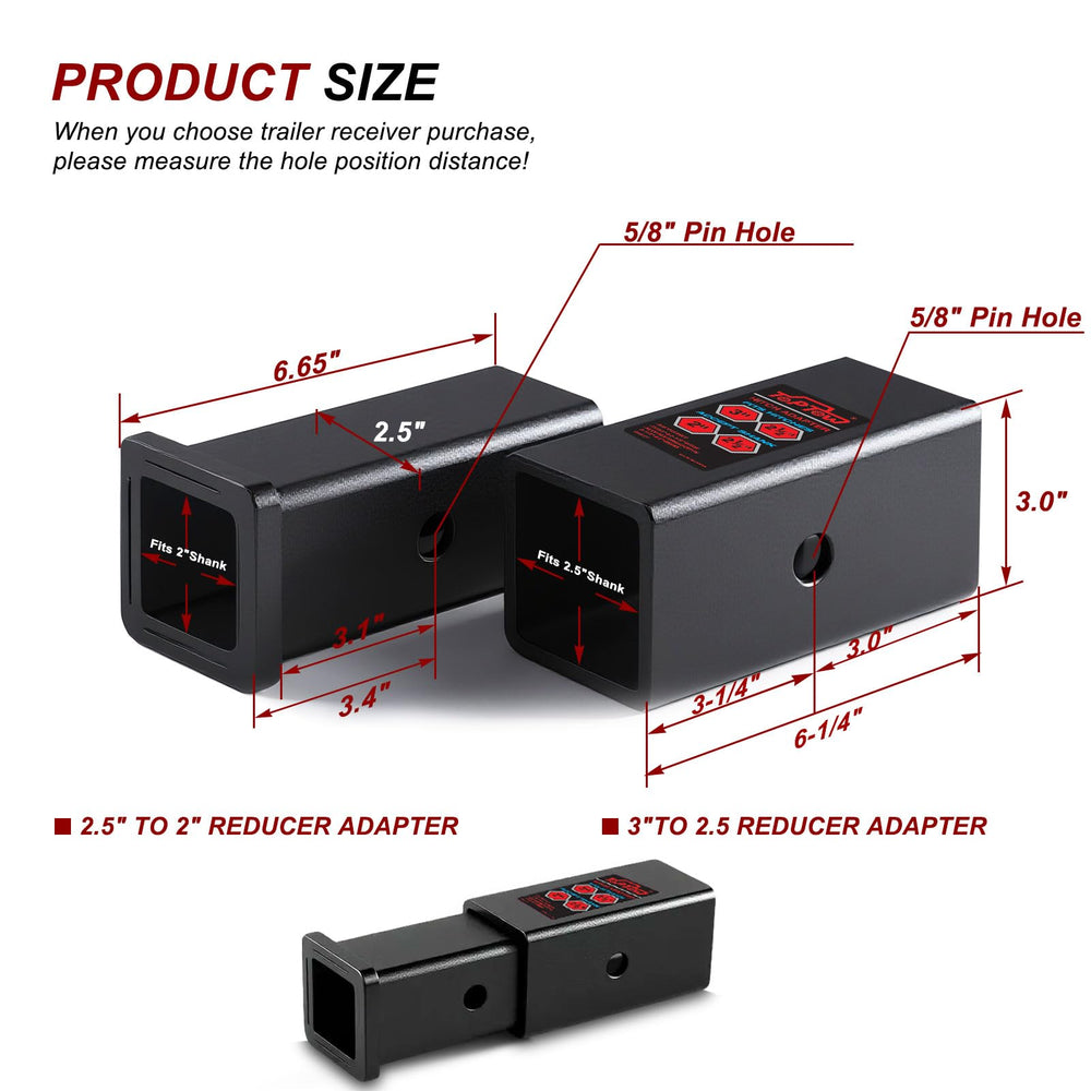 TOPTOW 5/8-inch pin included with the adapter for easy setup.