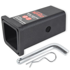 TOPTOW 64028HP trailer hitch adapter enables 2.5 in to 2 in compatibility.