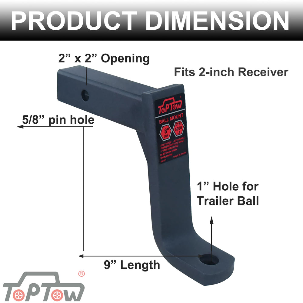 TOPTOW 64167 matte black powder coat finish provides corrosion resistance outdoors