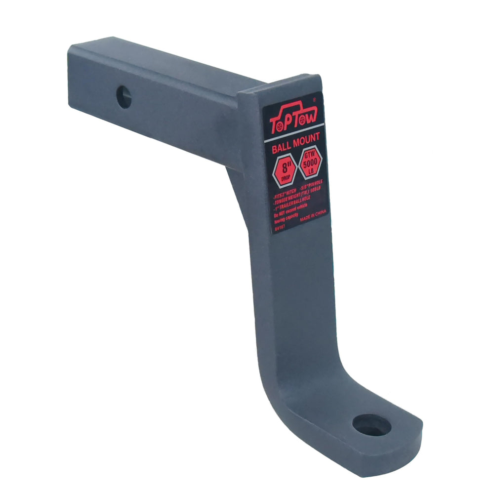 TOPTOW 64167 trailer hitch ball mount with 8 inch drop for level towing options