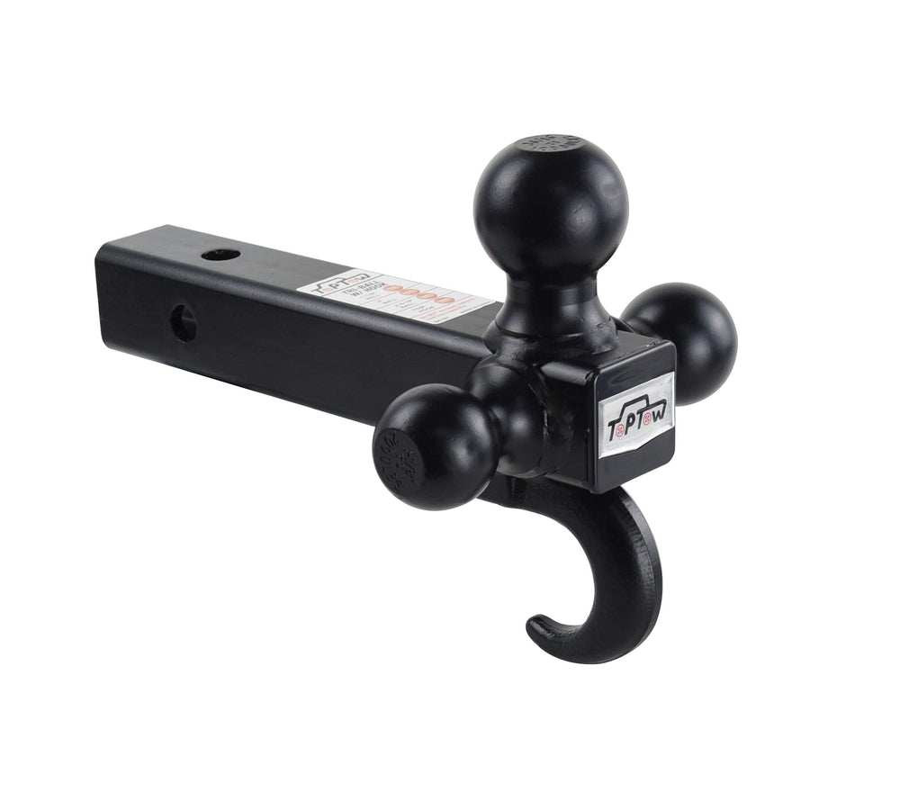 TOPTOW 64181 tri-ball hitch with hook for versatile trailer setups