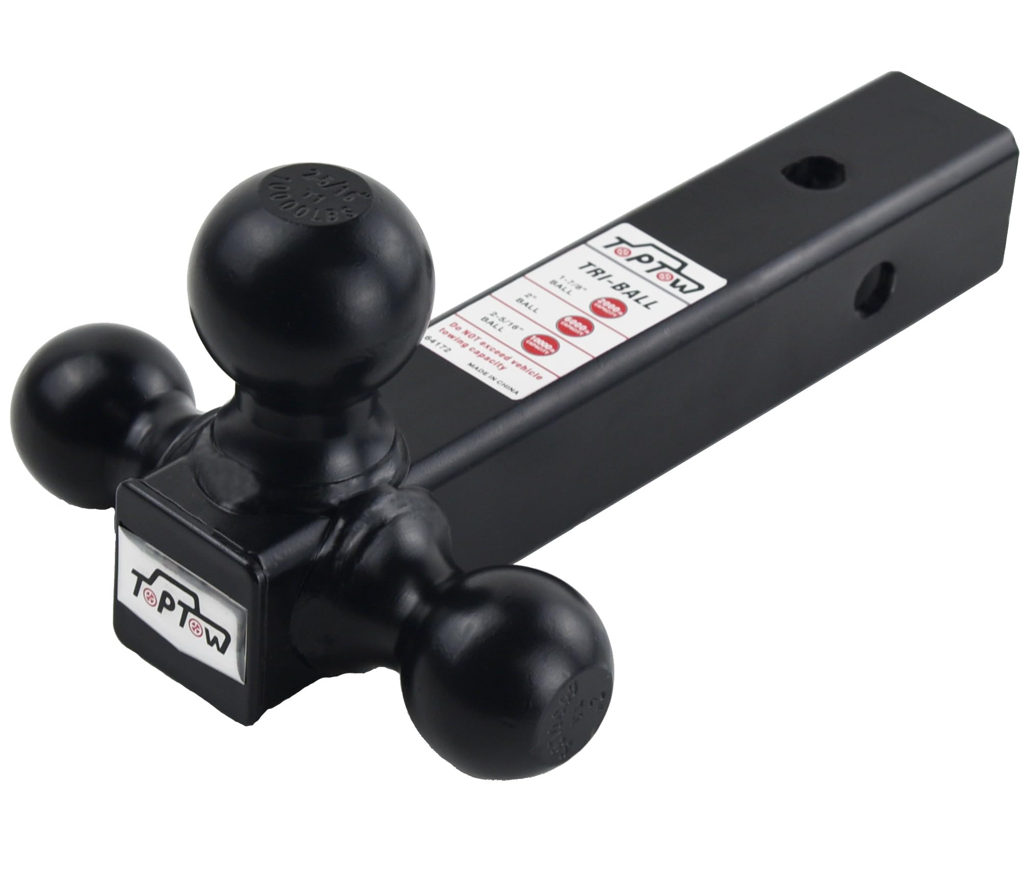 TOPTOW black powder-coated finish protects against rust and corrosion