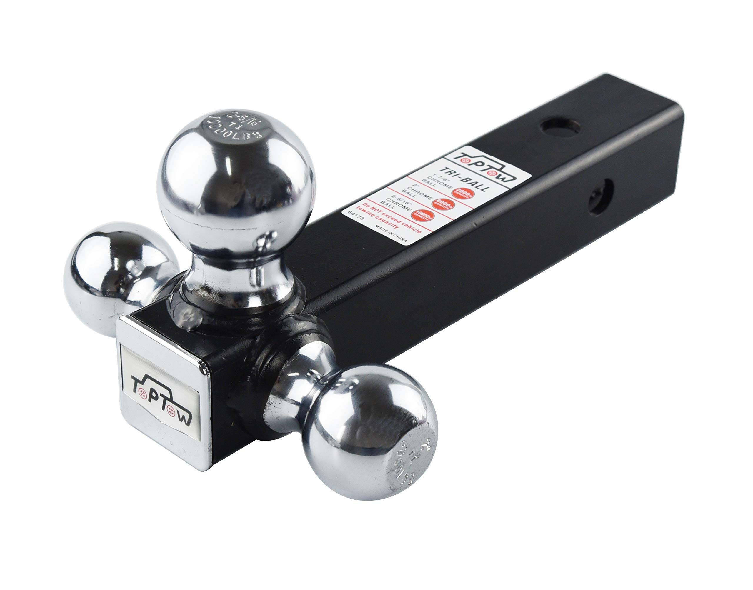 TOPTOW 5/8 hitch pin and clip included for quick setup