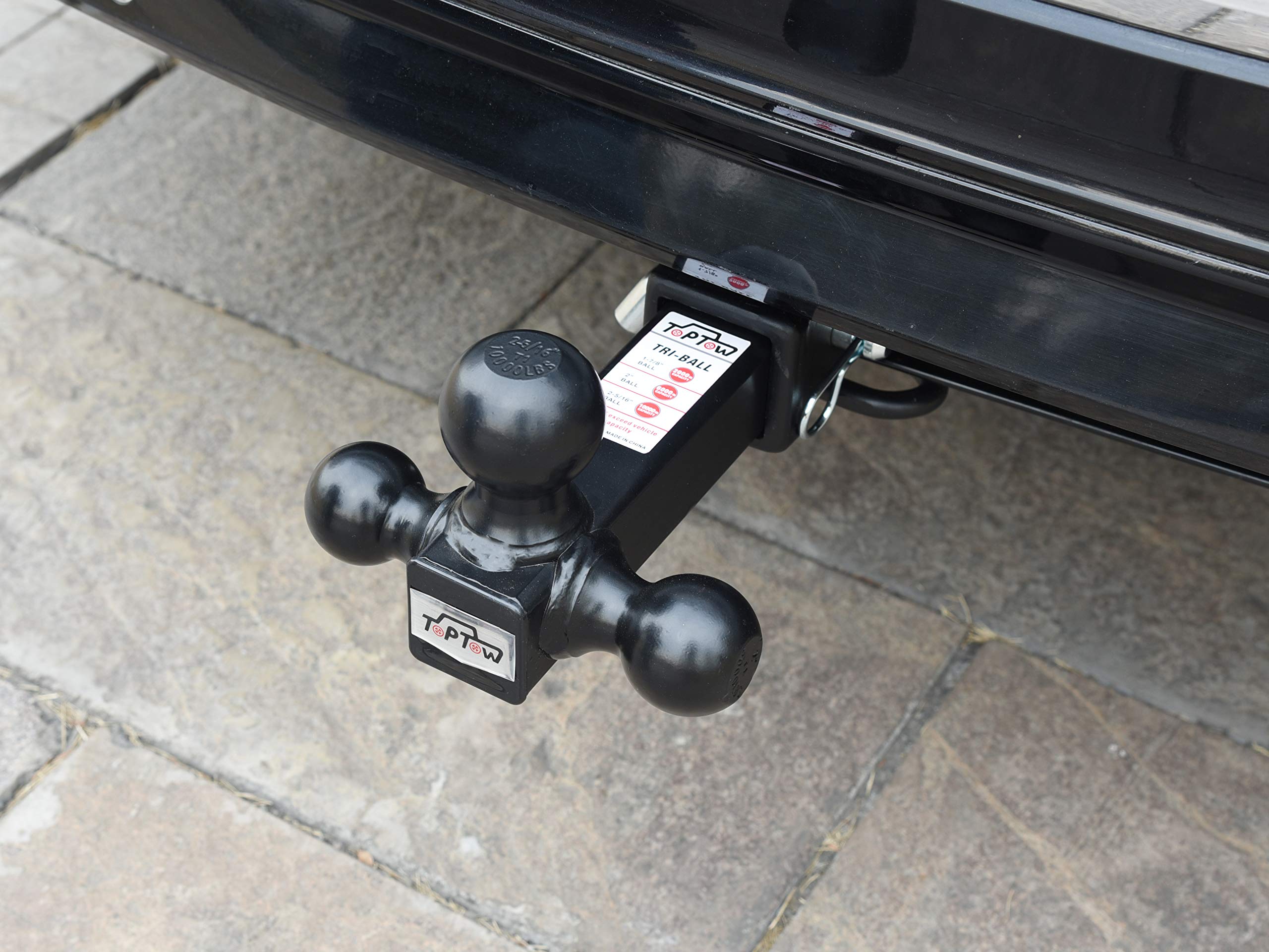 TOPTOW hollow shank design appears sturdy yet lightweight for towing rigs