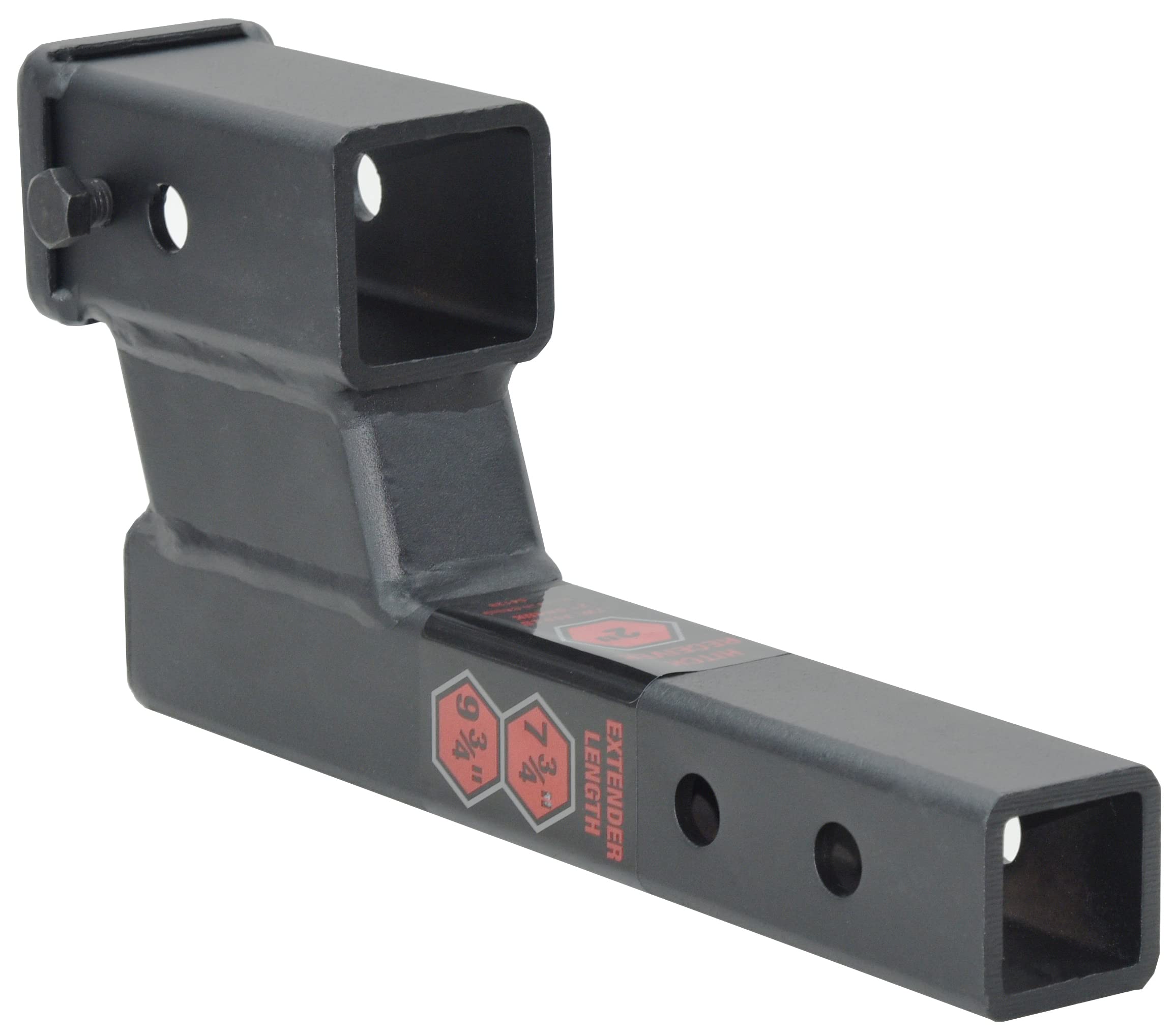 TOPTOW matte black finish on hitch extender blends with vehicle and resists wear