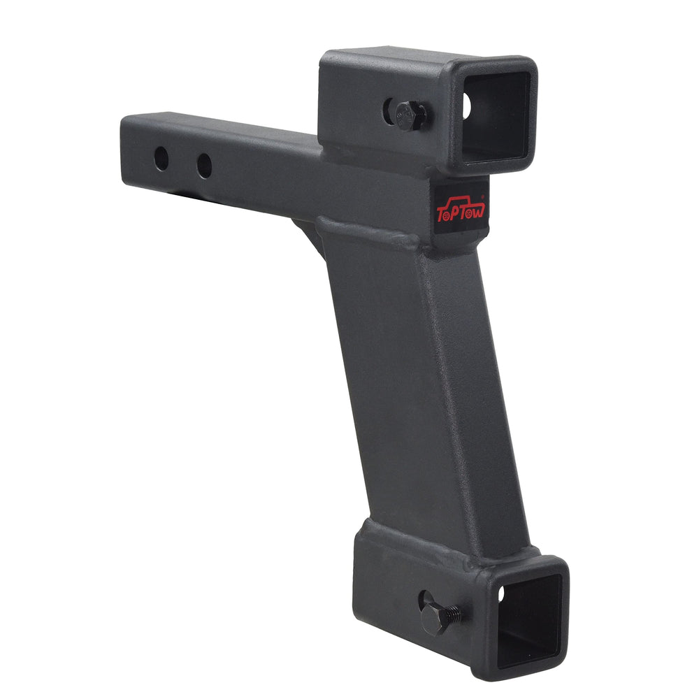 TOPTOW extender shows rise and drop adjustments for level towing.