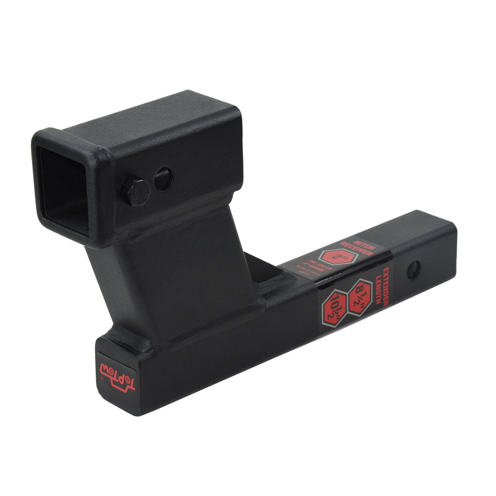 TOPTOW 2x2 receiver with anti-rattle bolt ensures secure towing.