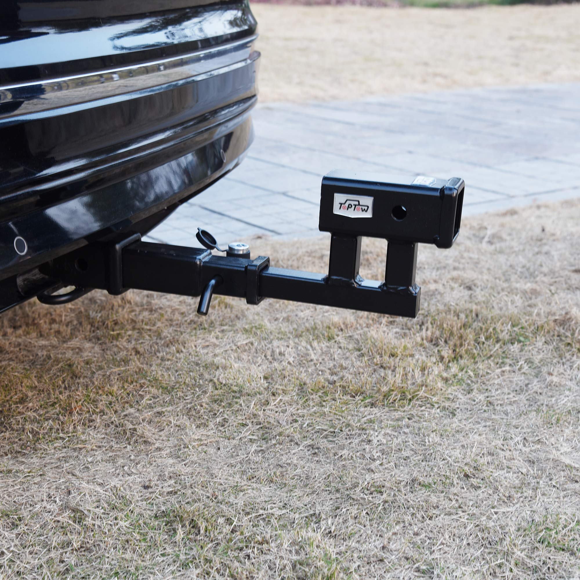 TOPTOW Extender offers an 8-5/8in extension to position cargo away from the bumper.