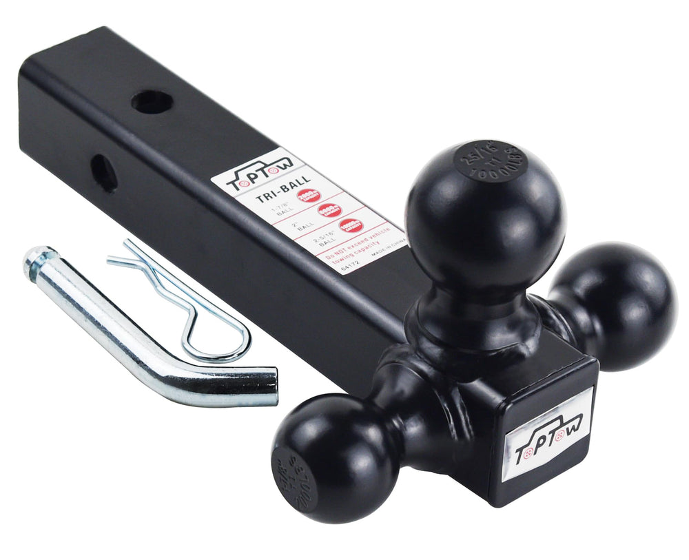TOPTOW Tri-Ball Hitch assembly with three sizes for versatile towing