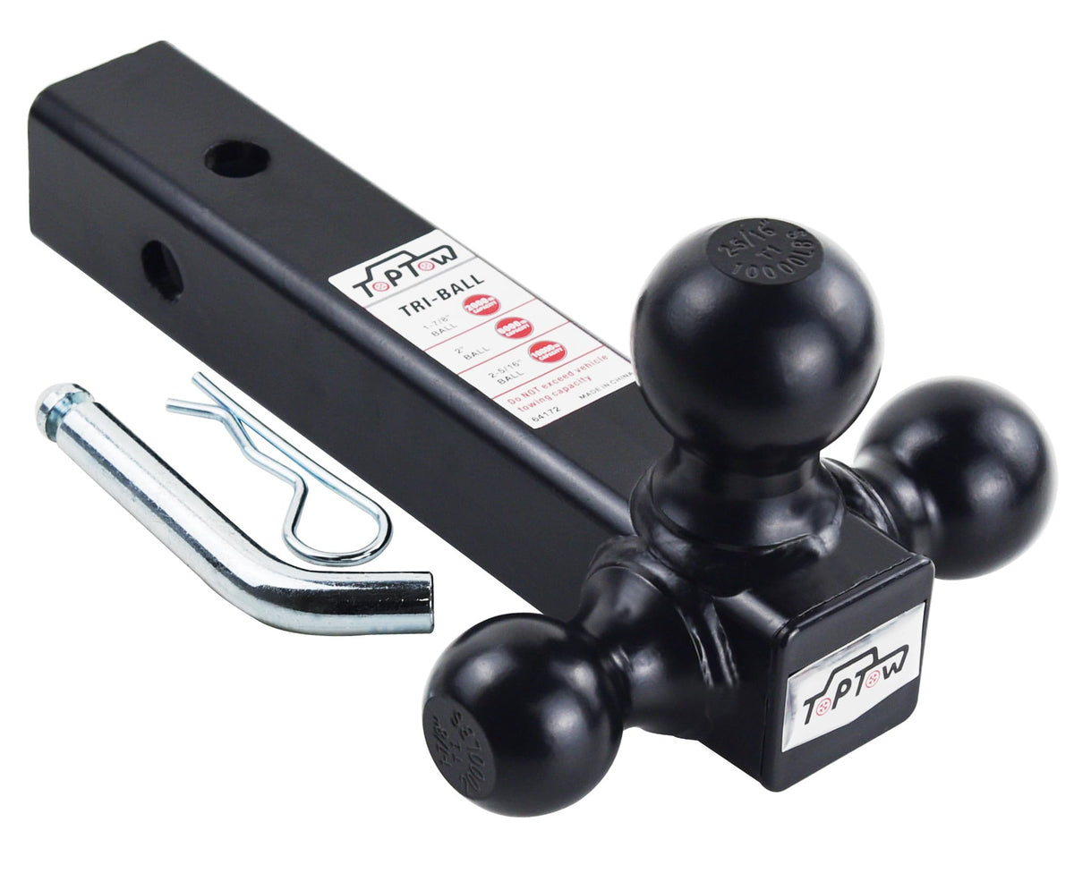 TOPTOW Tri-Ball Hitch assembly with three sizes for versatile towing
