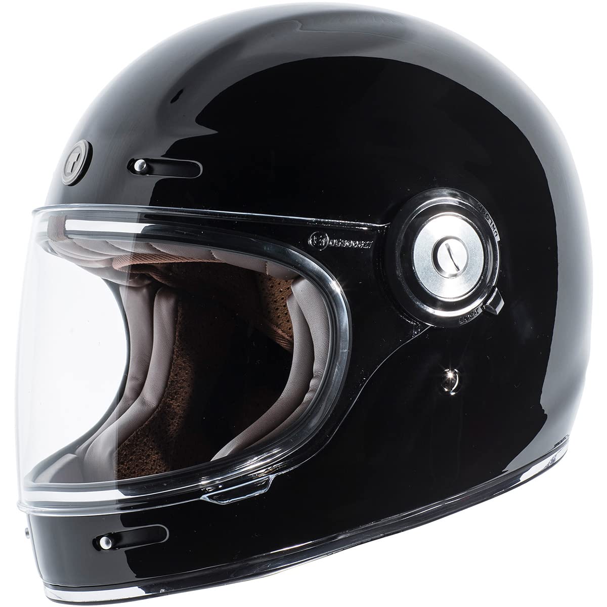TORC T1 retro full-face helmet, front view with enhanced airflow from chin vents.