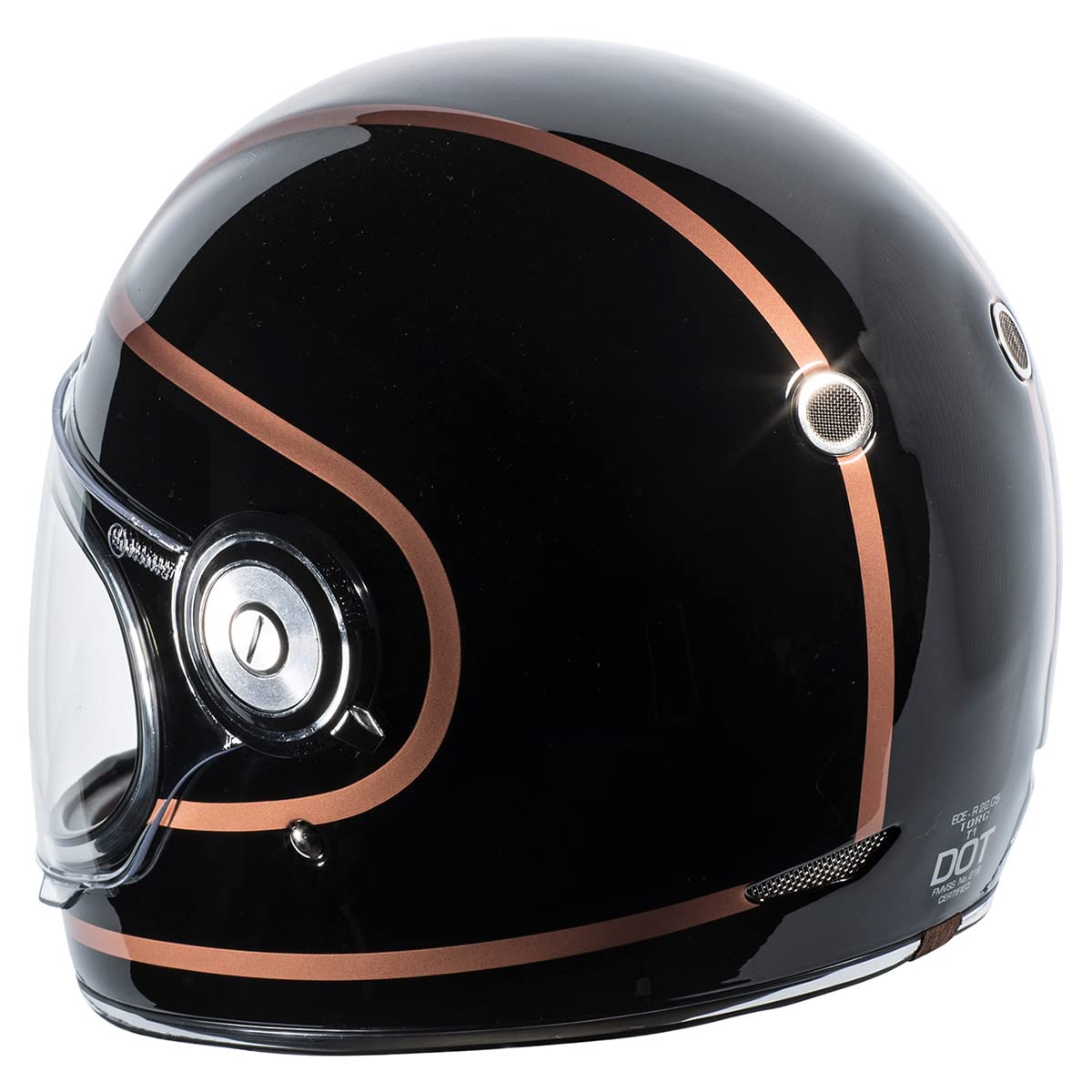 TORC T1 retro full-face helmet front chin vents for airflow during rides