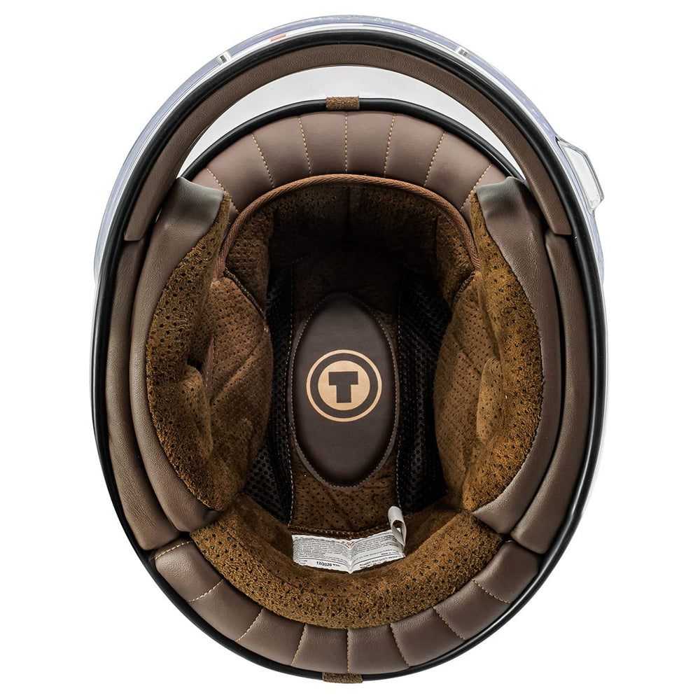 TORC T1 retro full-face helmet padded chin strap with D-ring closure for secure fit