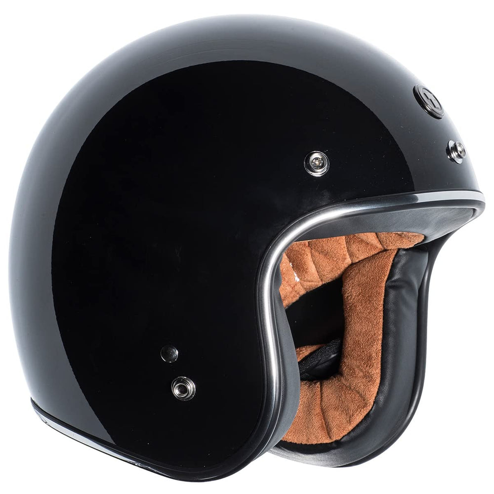 TORC T50 Route 66 open-face helmet with visor removed for adaptable weather use.