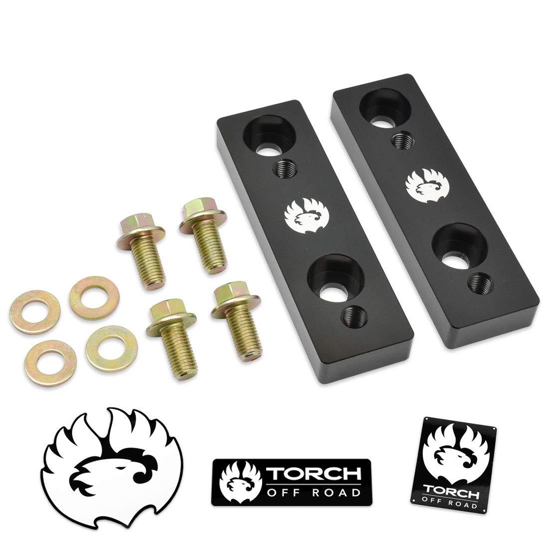 TORCH Sway Bar Drop Bracket kit on a lifted Tacoma for better clearance.