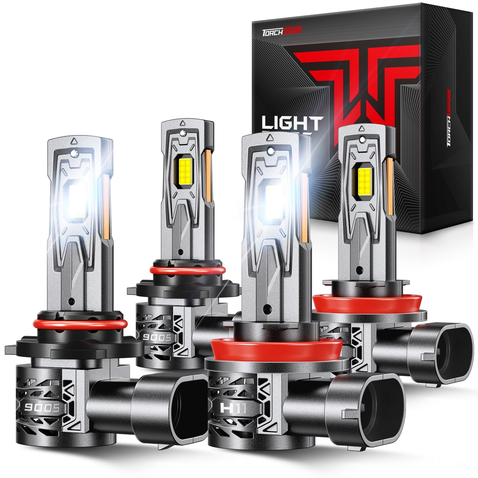 Torchbeam bulb combo 9005-H11 with adjustable beam angle for precise road illumination