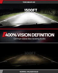 Torchbeam D1S D1R HID bulbs emit 6000K diamond white light for night driving.
