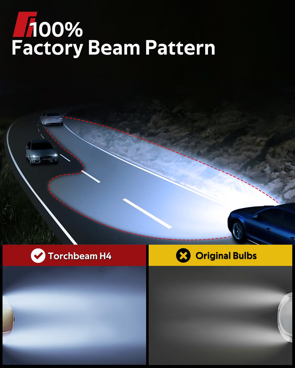 Torchbeam D1S ice blue bulb back view for HID alignment