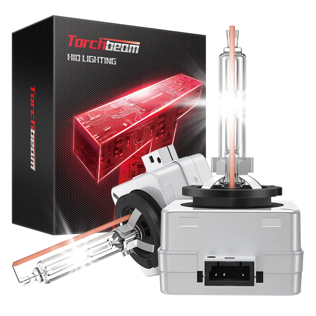 Torchbeam D3S bulbs in front box packaging indicating OEM replacement suitability.