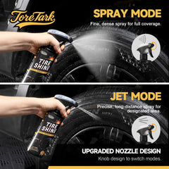 Toretark Ceramic Tire Shine Spray 3-in-1 nozzle enables easy, even gloss