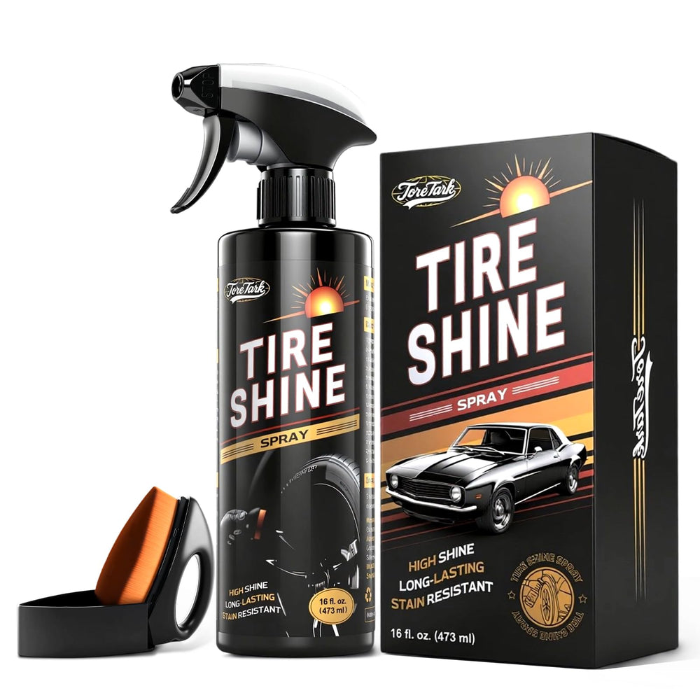 Toretark Ceramic Tire Shine Spray bottle delivers a high-gloss wet look finish