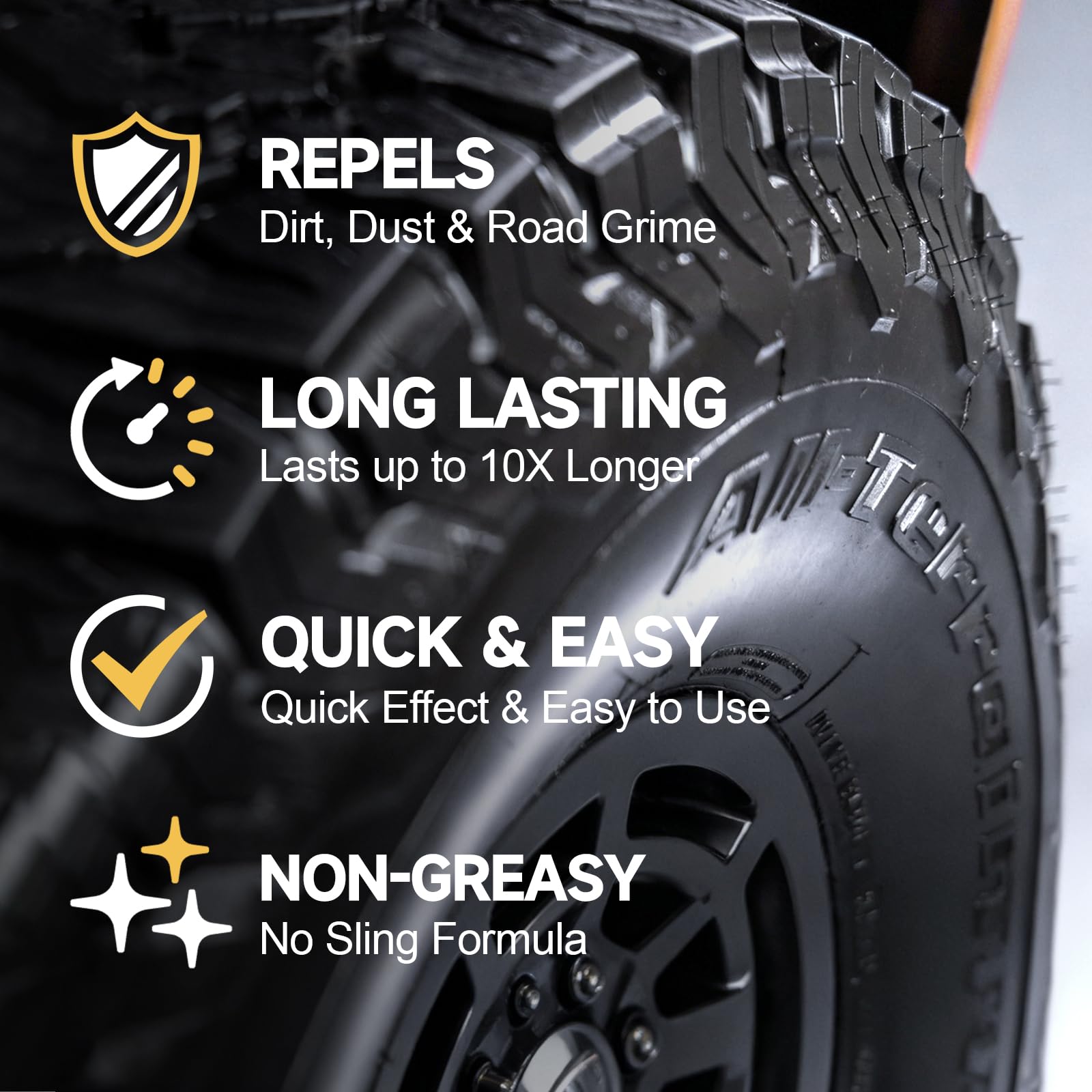 Toretark Ceramic Tire Shine Spray reaches deep into treads for coverage