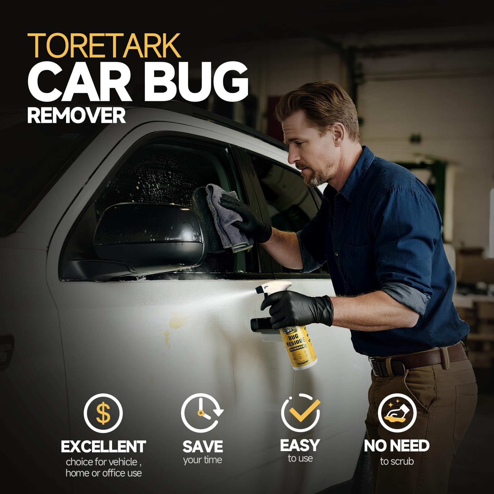 Toretark safe on clear coat, plastic, and rubber during exterior cleaning.