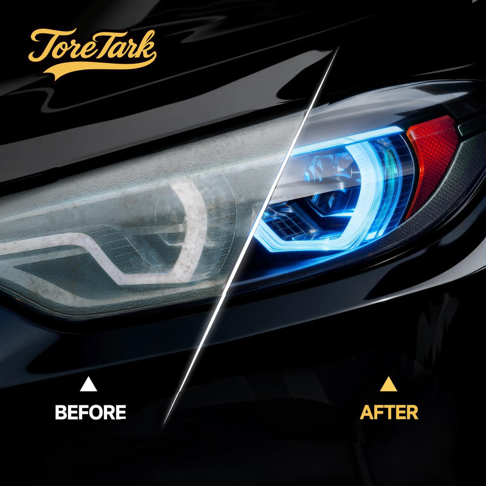 Toretark headlight cleaner bottle used for quick prep before coating.