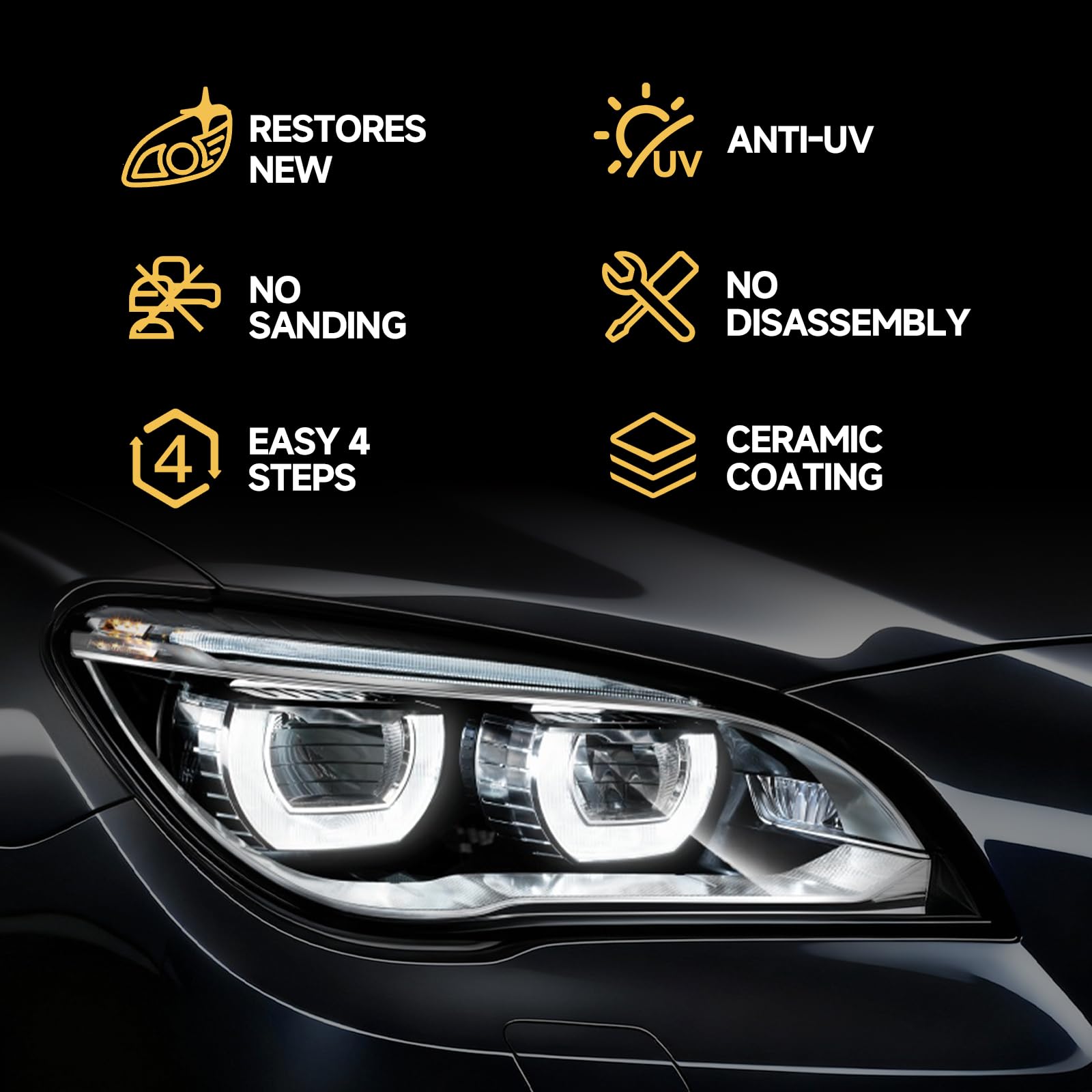 Toretark headlight dull-to-clear before image highlights dramatic restoration potential.