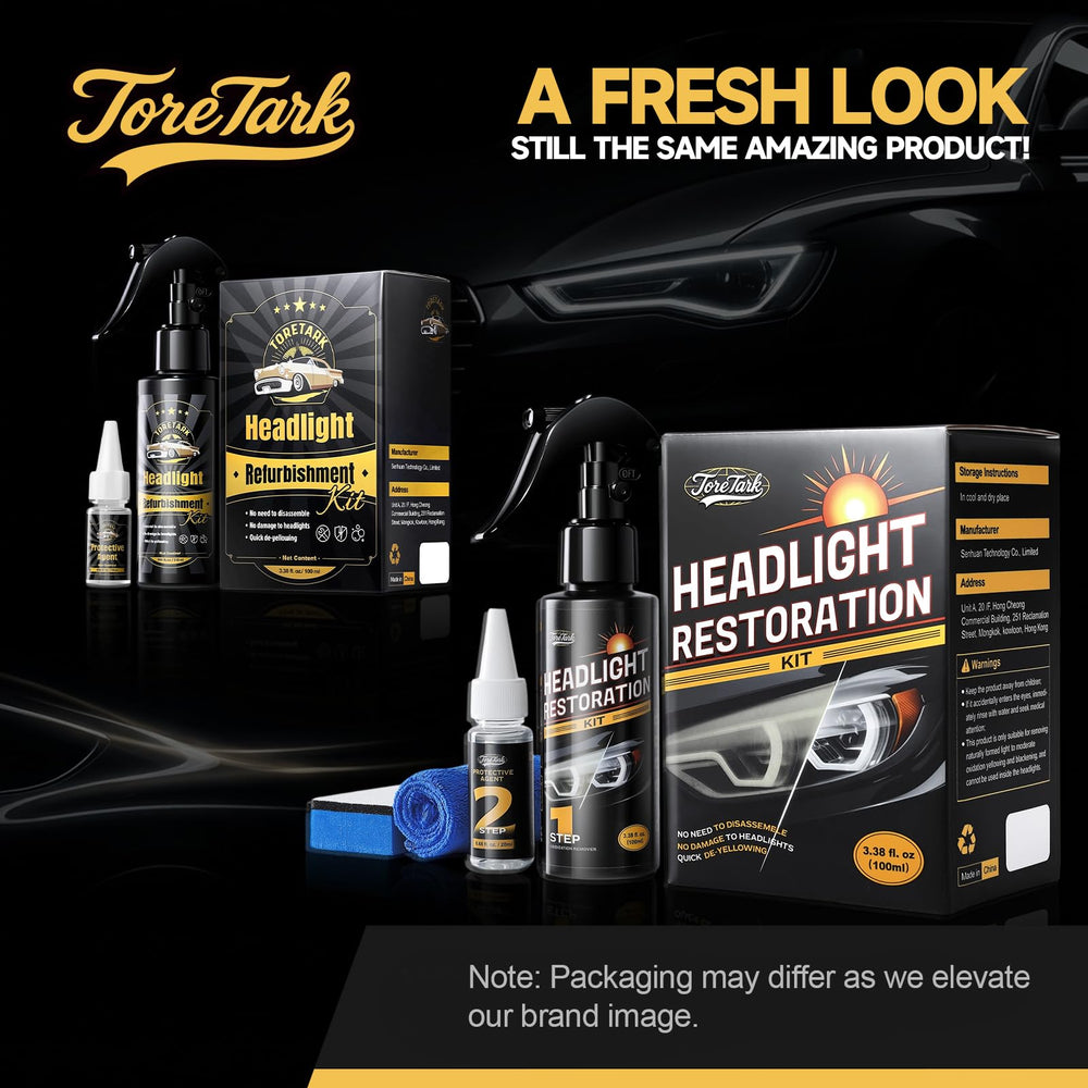 Toretark vehicle headlight clear result illustrates safer, sharper nighttime driving appearance.