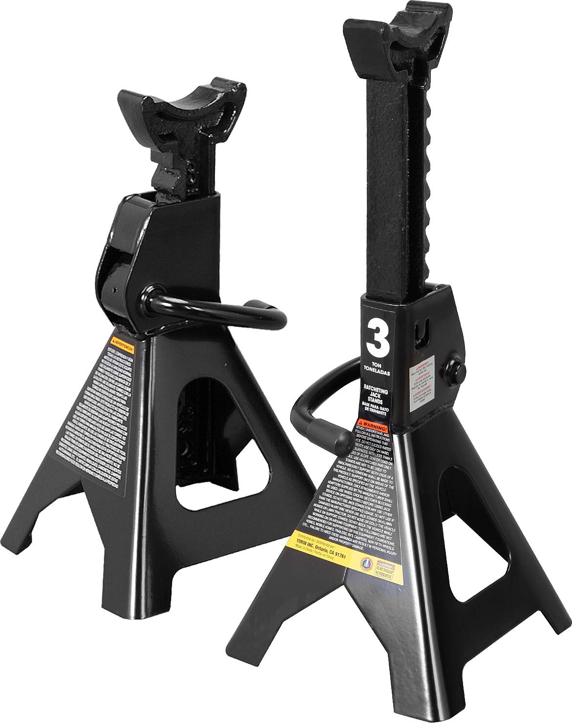 Torin AT43202B steel jack stands in a pair for durable vehicle support.