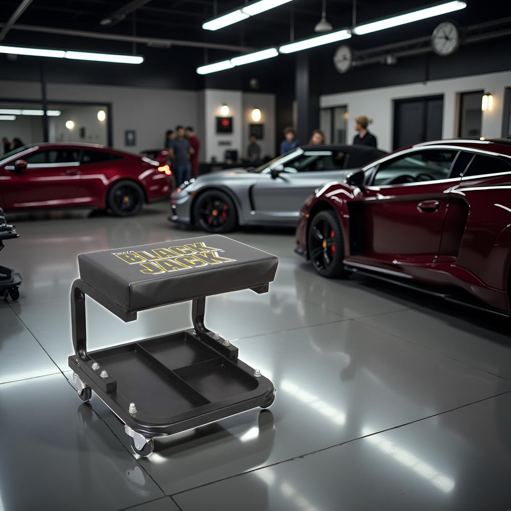 Torin low-profile height suits cars, trucks, and furniture repairs indoors or outdoors