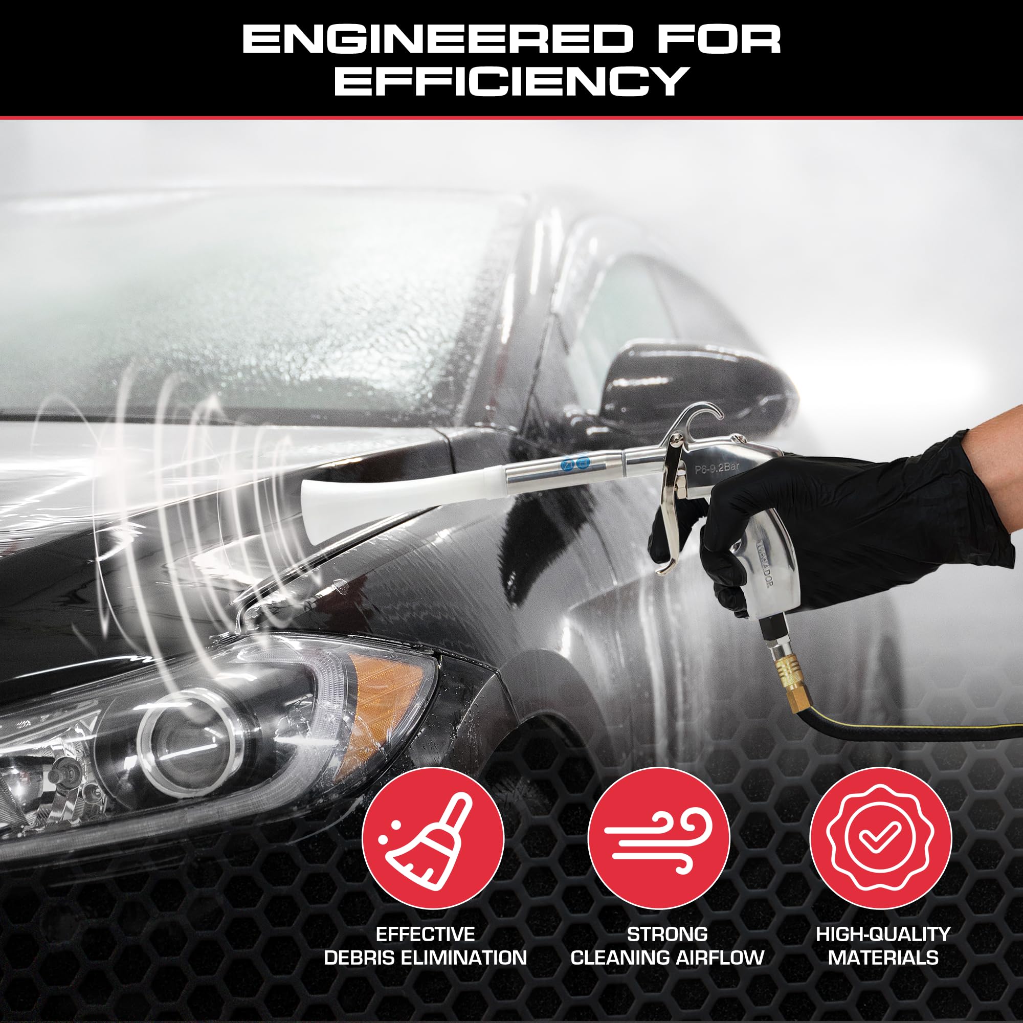 Tornador Z-014 compatible with standard air compressors for versatile shop setups