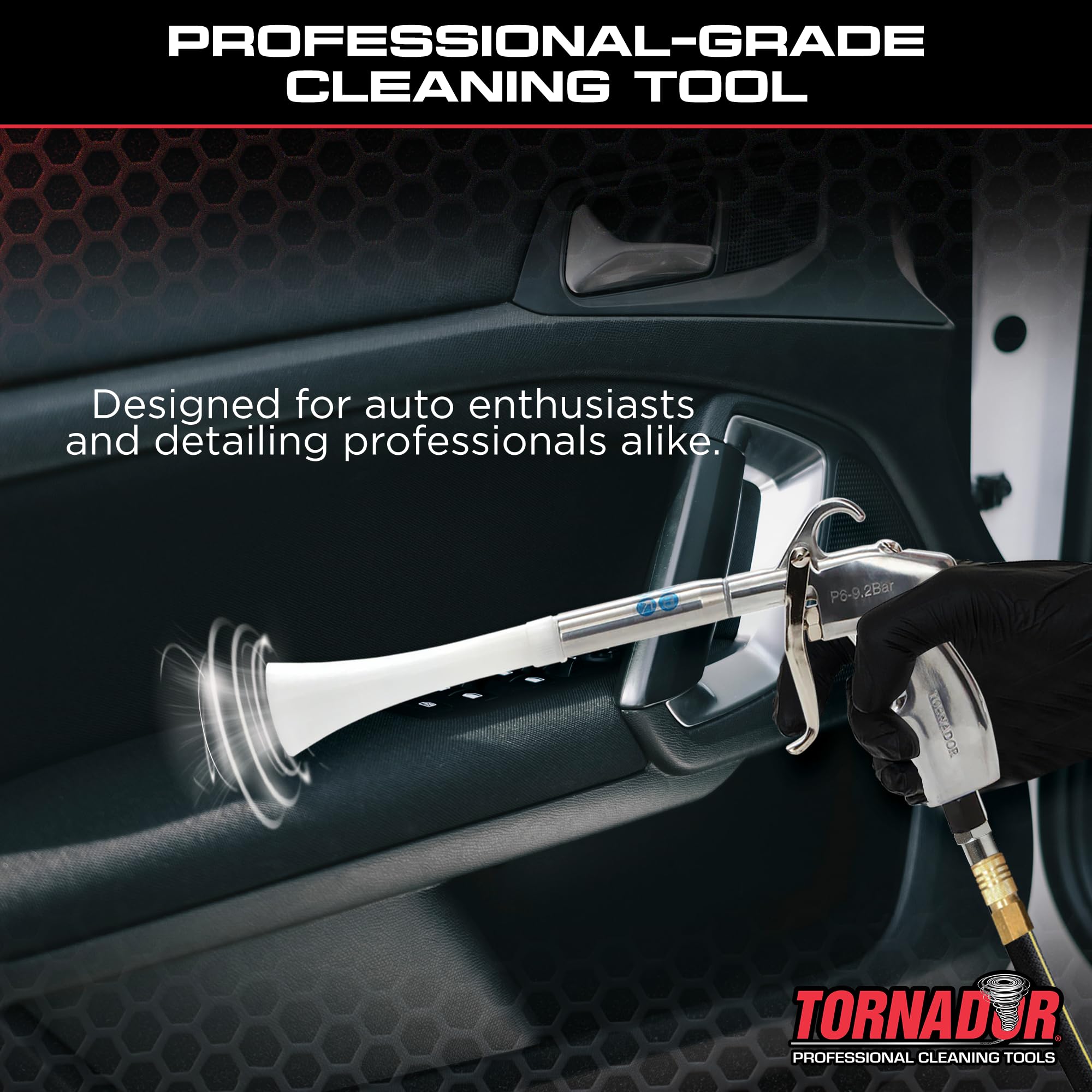Tornador Z-014 in-use interior dusting captures dust in vents and dashboards