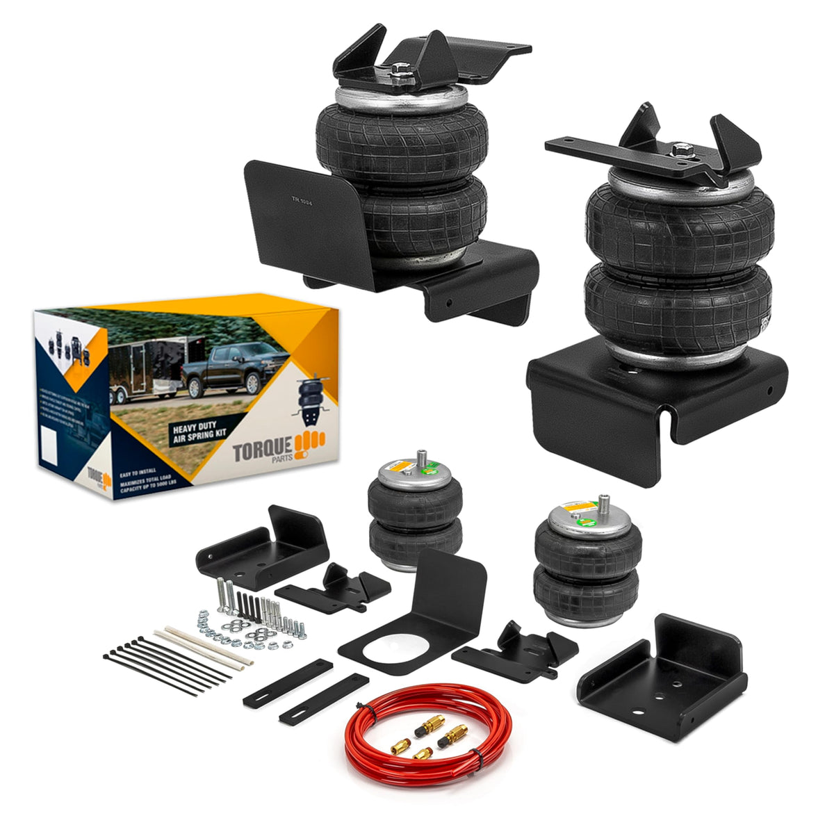 Torque airbag suspension kit assembly view for quick bolt-on fit