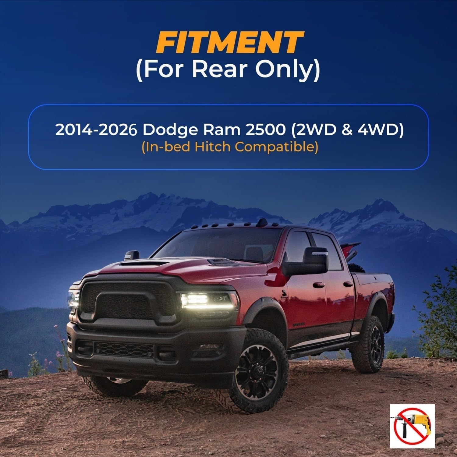 Torque brackets for no-drill installation on the Ram 2500.