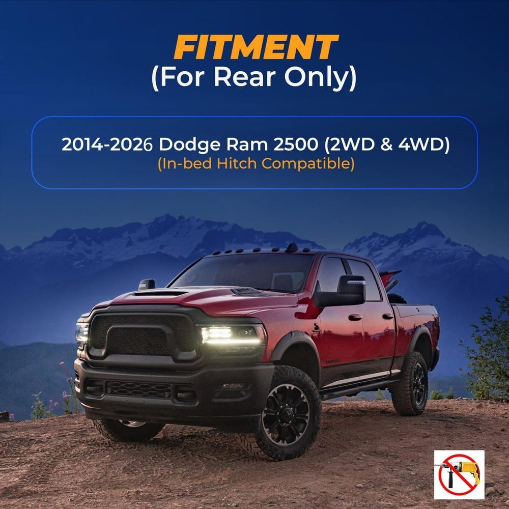 Torque brackets for no-drill installation on the Ram 2500.
